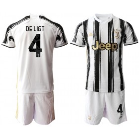Koszulka Juventus Matthijs de Ligt 4 Dziecięcy Domowe Stroje Piłkarskie 2020/2021 Krótki Rękaw